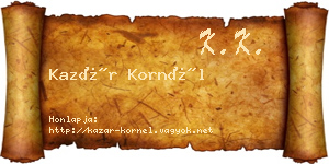 Kazár Kornél névjegykártya