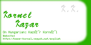 kornel kazar business card